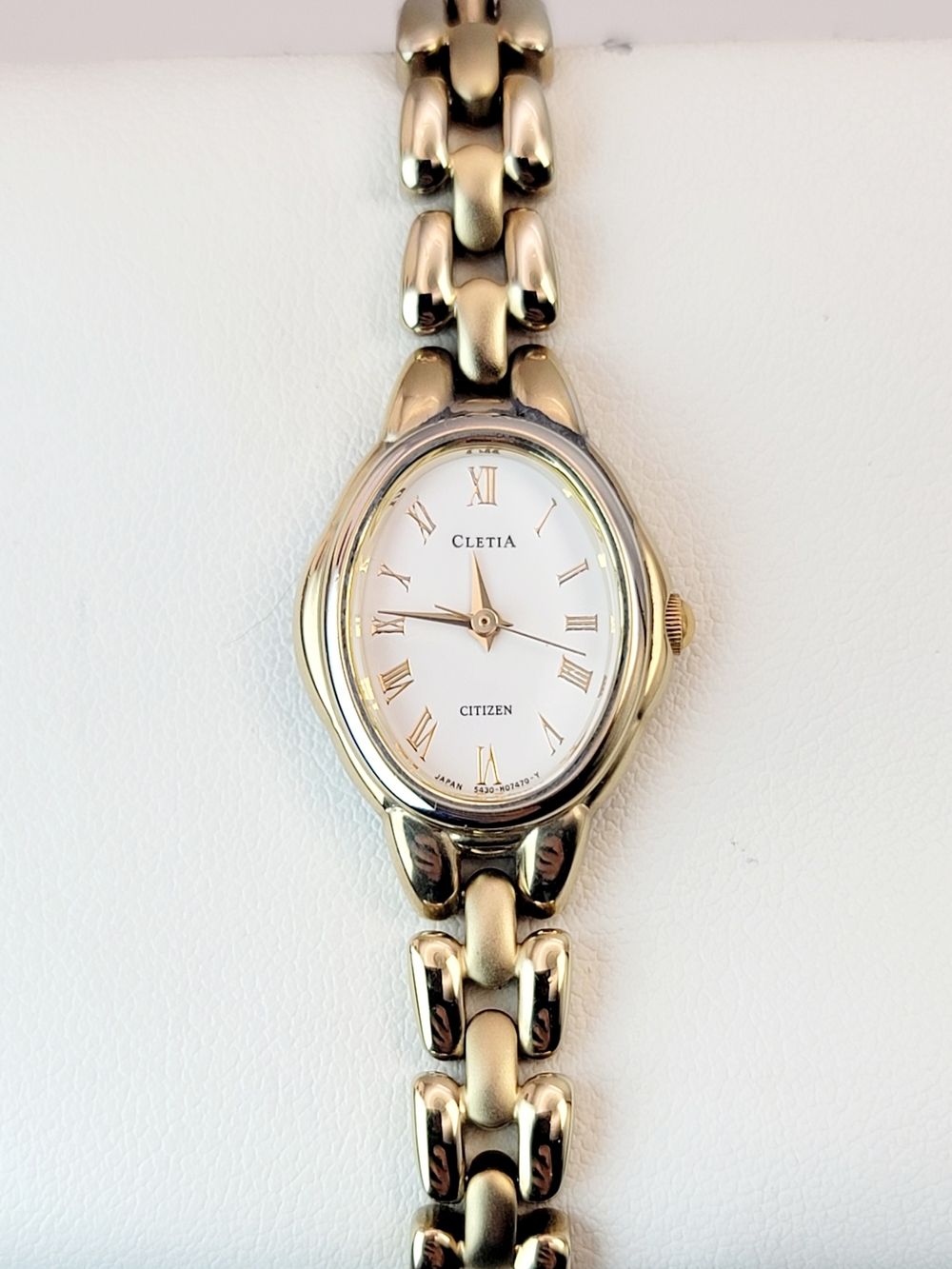 Vintage Citizen Cletia Gold Tone Oval Watch 5431-H04082 Roman Dial Ladies Quartz